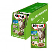 Kitekat корм консервированный для кошек с сочными кусочками рыбы в соусе
