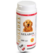 POLIDEX Gelabon Plus, профилактика и лечение заболеваний суставов, костей для щенков и собак мелких и средних пород