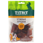 TiTBiT лакомство для собак мелких пород Утиные грудки, для поощрения, для дрессуры, для игр
