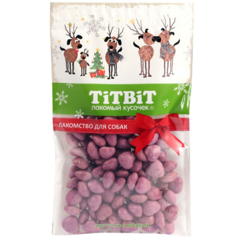 TiTBiT лакомство для собак Мясные конфеты с черникой, для поощрения