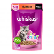 Whiskas корм консервированный для котят кусочки в желе с телятиной