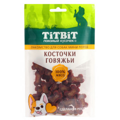 TiTBiT лакомство для собак мелких пород Косточки говяжьи, для поощрения, для дрессуры, для игр