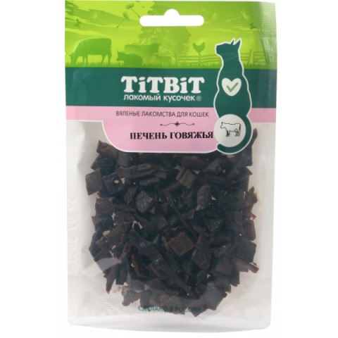 TiTBiT лакомство для кошек Печень говяжья, для поощрения