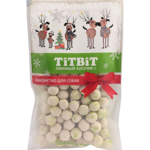 TiTBiT лакомство для собак Мясные конфеты с яблоком, для поощрения
