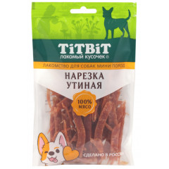 TiTBiT лакомство для собак мелких пород Нарезка утиная, для поощрения, для дрессуры