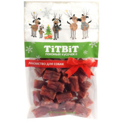 TiTBiT Новогодняя коллекция лакомство для собак Колбаски телячьи, для поощрения