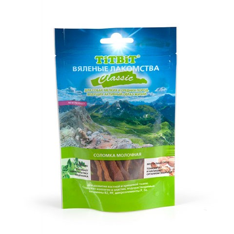 TiTBiT Classic, вяленые лакомства соломка молочная