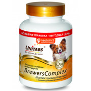 Unitabs BreversComplex с Q10 для мелких собак с пивными дрожжами для кожи и шерсти