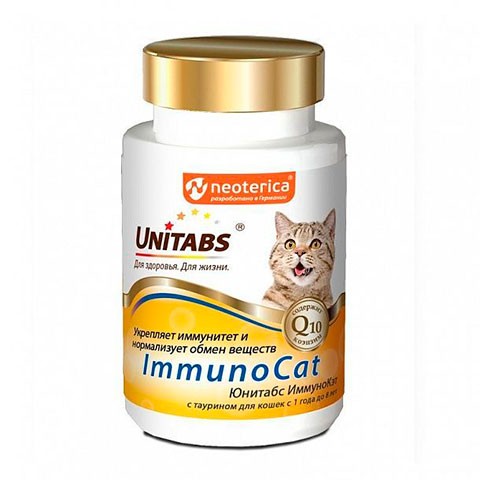 Unitabs ImmunoCat с Q10 витамины для кошек с таурином