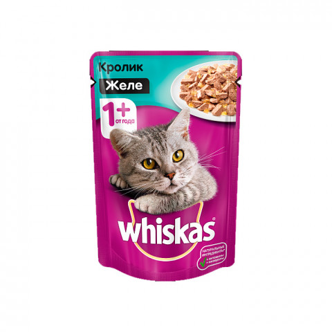 Whiskas консервы желе кролик
