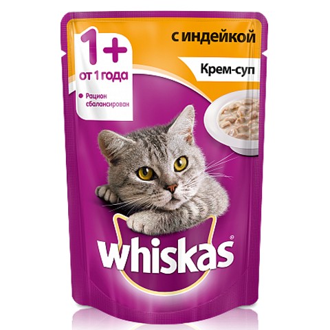 Whiskas консервы крем-суп с индейкой