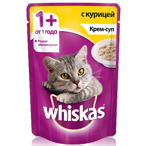 Whiskas консервы крем-суп с курицей