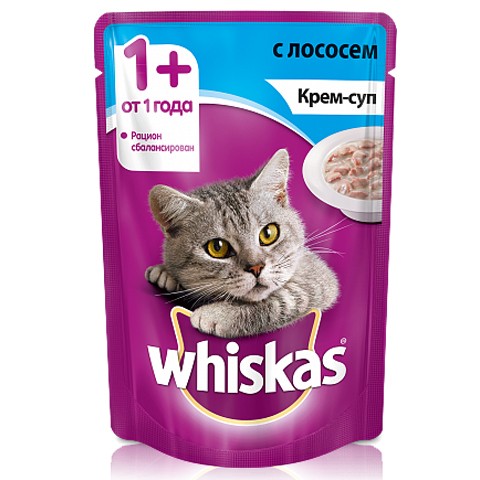 Whiskas консервы крем-суп с лососем