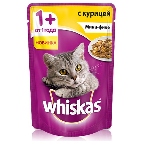 Whiskas консервы мини-филе курица желе