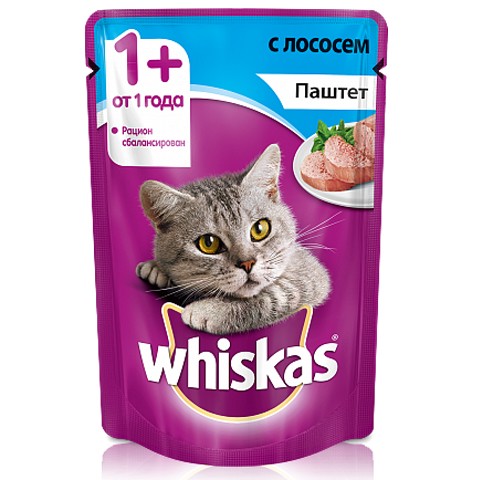 Whiskas консервы паштет с лососем