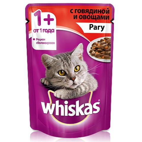 Whiskas консервы рагу говядина овощи
