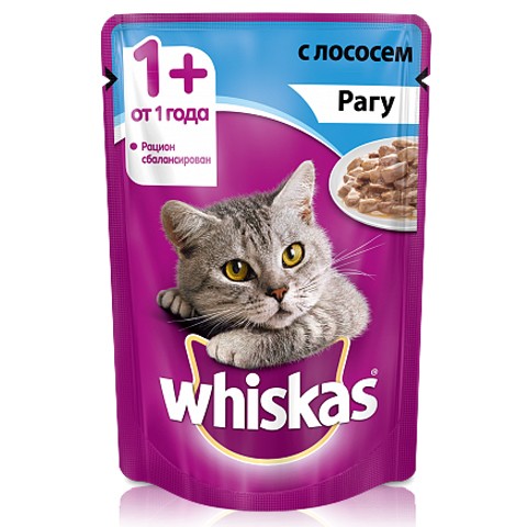 Whiskas консервы рагу лосось