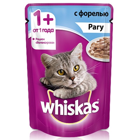 Whiskas консервы рагу форель