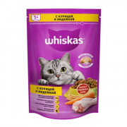 Whiskas корм сухой для кошек вкусные подушечки с нежным паштетом ассорти с курицей и индейкой