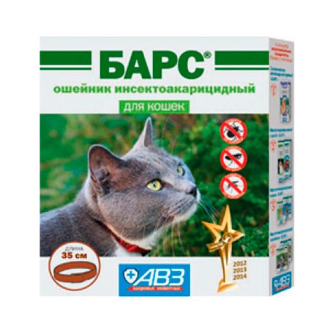 АВЗ Барс ошейник для кошек инсектоакарицидный на фипрониле 35см