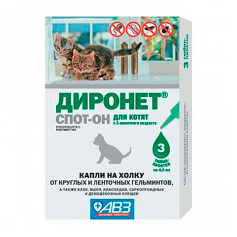 АВЗ Диронет спот-он капли на холку для котят