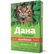 Apicenna Дана Ультра ошейник для кошек инсектоакарицидный, профилактика глистов, 35см