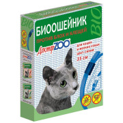 Доктор ZOO БИО ошейник для кошек и мелких собак от блох и клещей 35см, зеленый