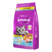 Whiskas корм сухой для стерилизованных кошек с курицей и вкусными подушечками