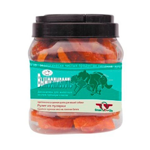 Green Qzin лакомство для собак выносливость (сушеное куриное мясо на ломтике батата) туба