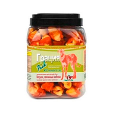 Green Qzin лакомство для собак грация (петушок запеченный в яблоке) туба Pack
