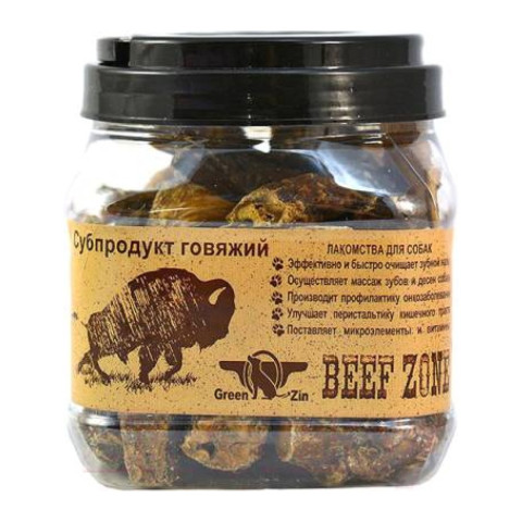 Green Qzin лакомство для собак сушеное говяжье мясо слайсами 3 дюйма