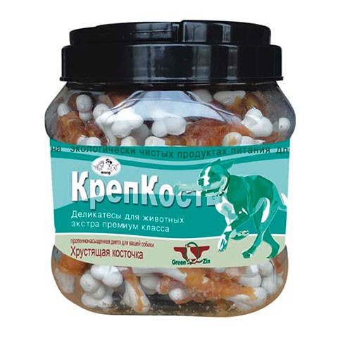 Green Qzin лакомство для собак крепкость (кальцевая косточка с уткой) туба