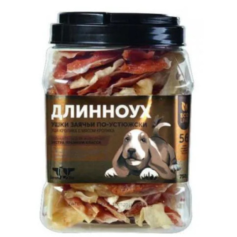 Green Qzin лакомство для собак Длинноух (кроличьи уши с добавлением куриного мяса)