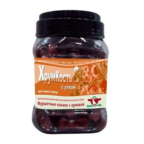 Green Qzin лакомство для собак хрумкость 2 (сушеные гантельки с уткой) туба