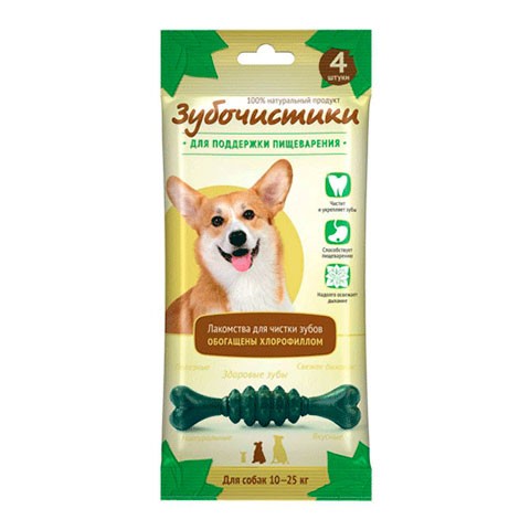 Зубочистики мятные с хлорофиллом для собак средних пород