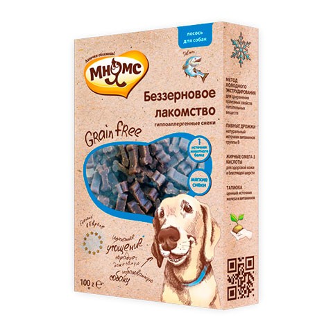 Мнямс лакомство беззерновое Grain Free для собак с лососем