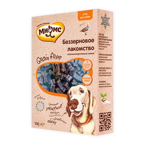 Мнямс лакомство беззерновое Grain Free для собак с уткой