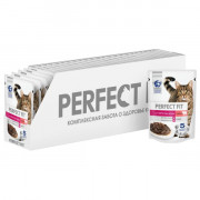 PERFECT FIT корм консервированный для взрослых кошек с говядиной в соусе