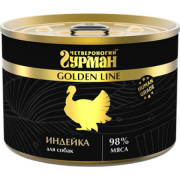 Четвероногий Гурман Golden line корм консервированный для собак индейка