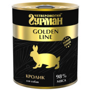 Четвероногий Гурман Golden line корм консервированный для собак кролик