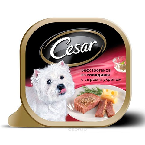 Консервы Cesar бефстроганов из говядины с сыром и укропом