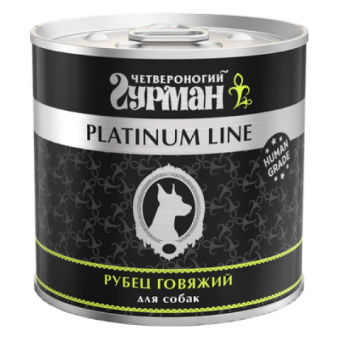 Четвероногий Гурман Platinum line корм консервированный для собак рубец говяжий