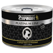 Четвероногий Гурман Platinum line корм консервированный для собак сердечки куриные
