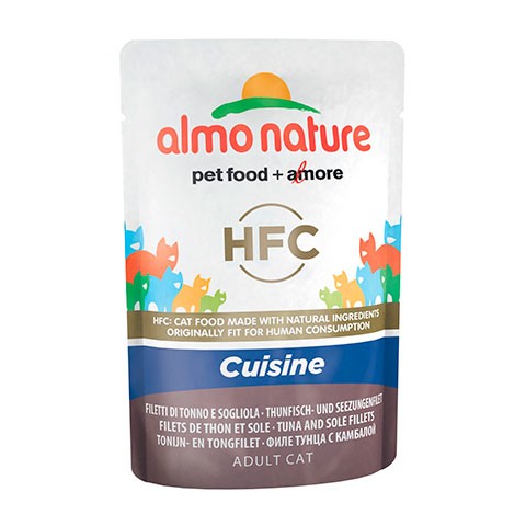 ALMO NATURE паучи HOLISTIC для кошек с тунцом и камбалой Classic Cuisine