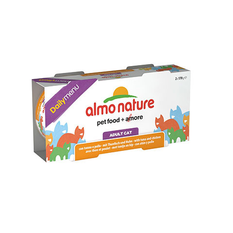 ALMO NATURE CLASSIC консервы для кошек меню с тунцом и курицей