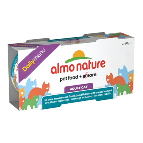 ALMO NATURE CLASSIC набор консервы 2 шт для кошек меню с тунцом и макрелью