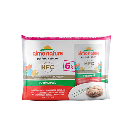 ALMO NATURE CLASSIC консервы для кошек с курицей и креветками