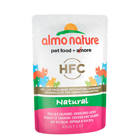 ALMO NATURE CLASSIC консервы для кошек с курицей и лососем