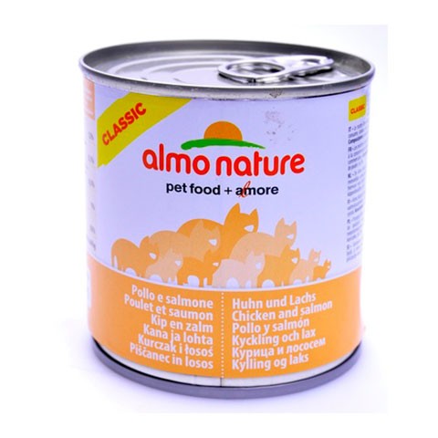 ALMO NATURE CLASSIC консервы для кошек с лососем и курицей