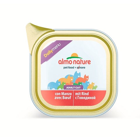 ALMO NATURE DAILYMENU консервы для кошек паштет меню с говядиной